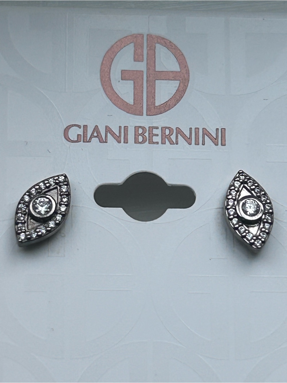 Giani Bernini NWT Sterling Silver Cubic Zirconia Earrings Evil Eye Studs